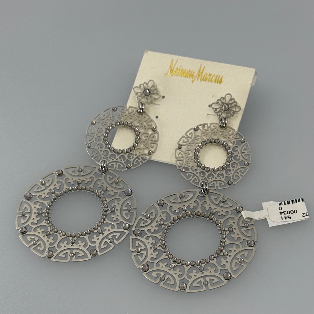 Neiman Marcus Intricate Silver Earrings